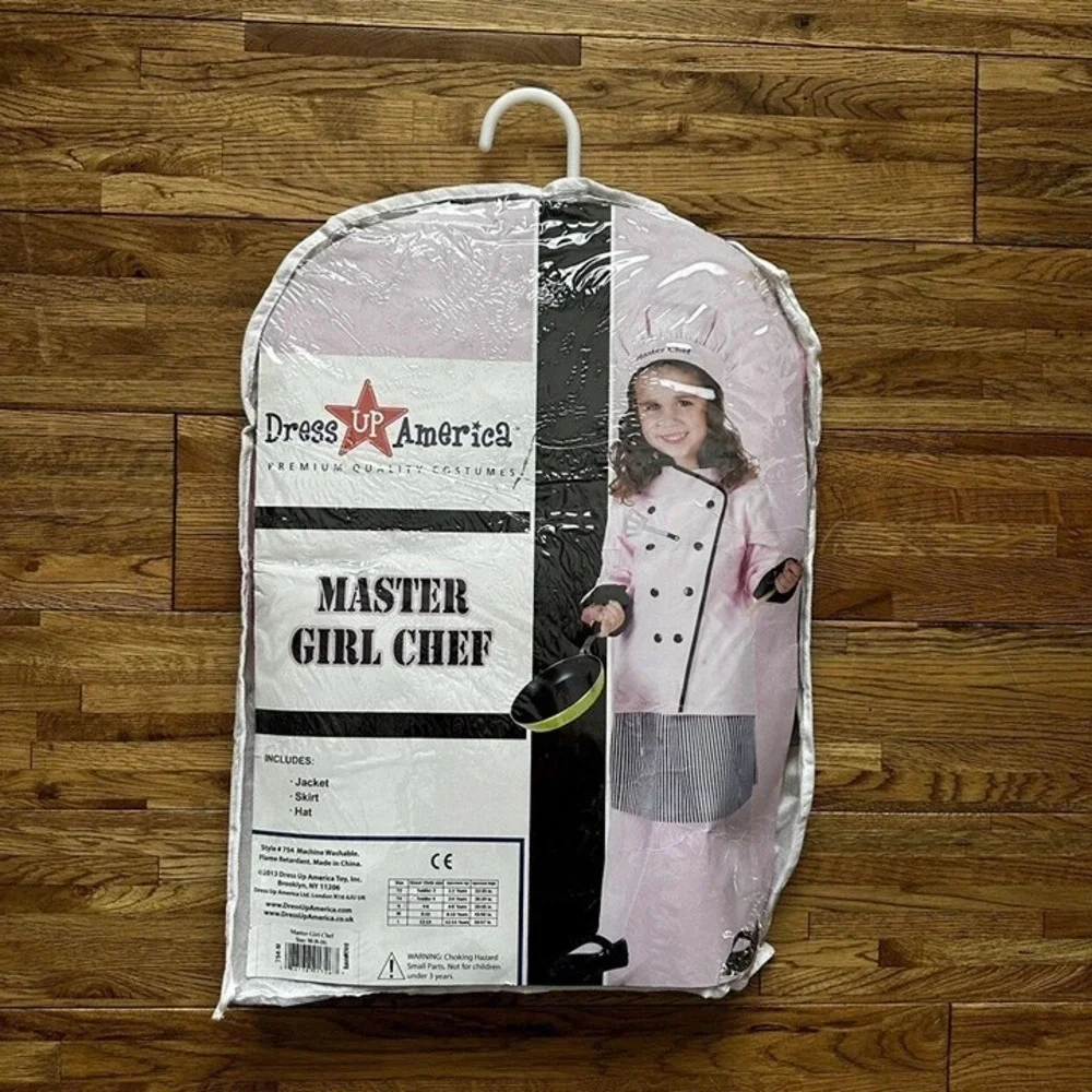 Dress Up America Girl Master Chef‎ Halloween Costume Medium 8-10